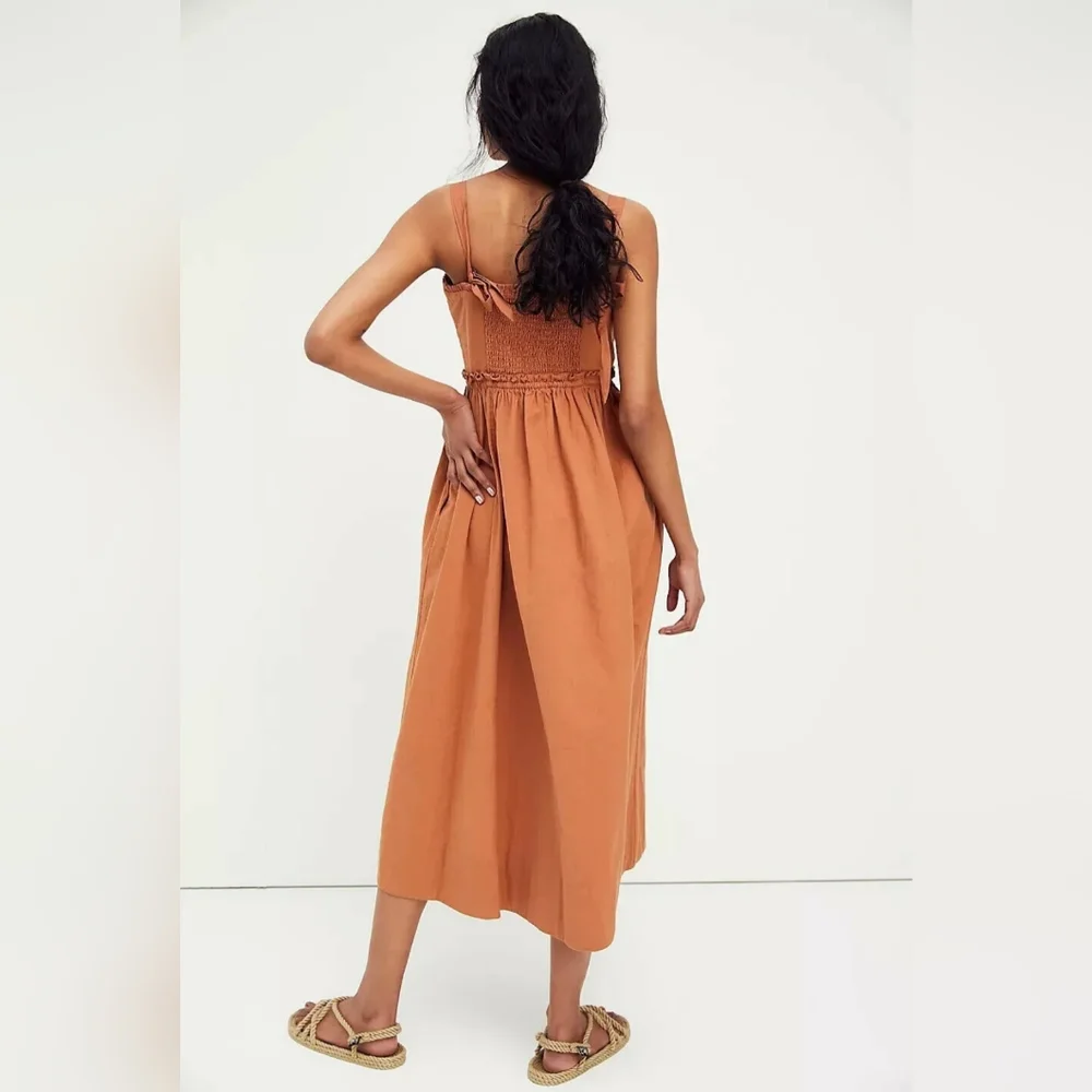 NWT Free People Cotton Midi Dress - Small Petite - Picture 3 of 15